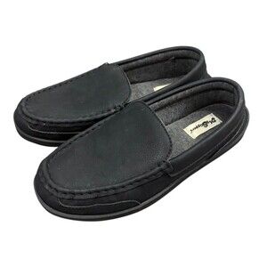My Pillow Slipper Shoes Women's 9 Black Leather Comfort Loafers Moccasin Moc Toe